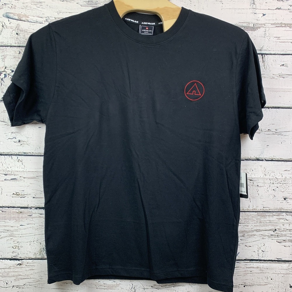 Airwalk‎ Mens [Size 2XL] Black T-Shirt Short Sleeve Crew Neck Graphic Tee NWT